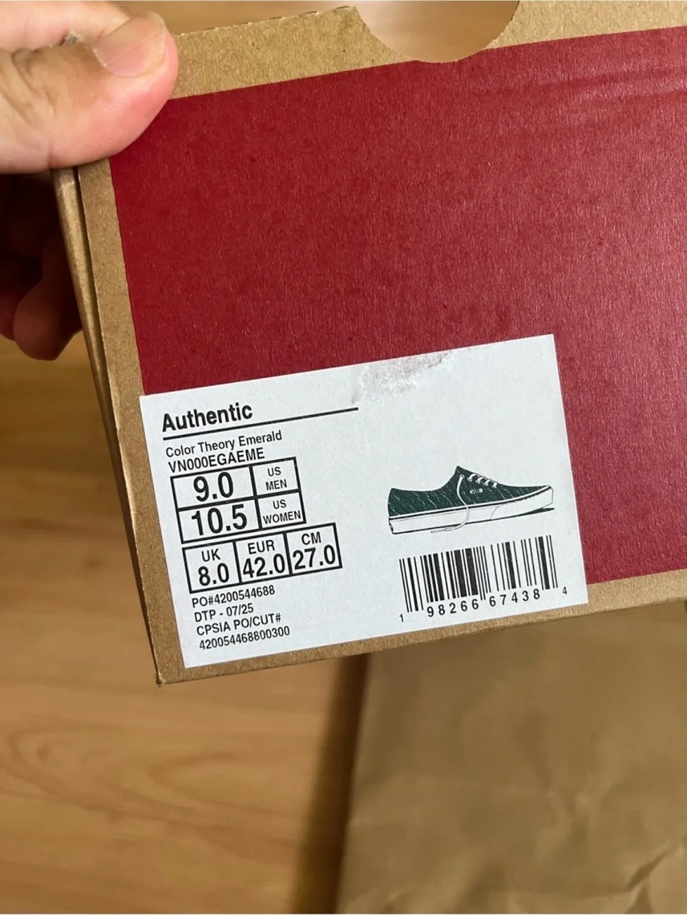 Vans Authentic Shoe Theory Emerald Green Mens 9.0 Us Women 10.5 US